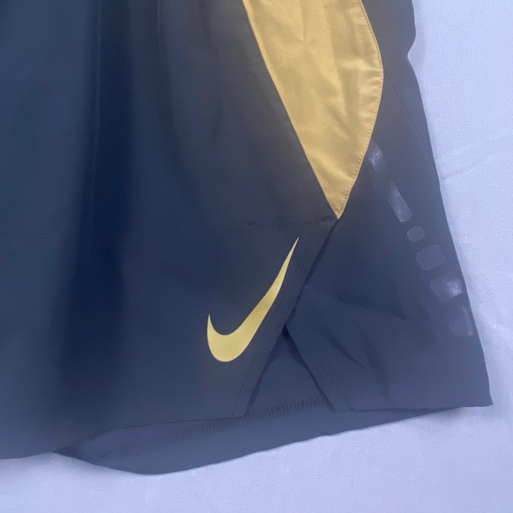 Nike Dri-FIT Basketball Shorts Men Large Black Gold  Spandex Athletic Gym - Picture 2 of 8